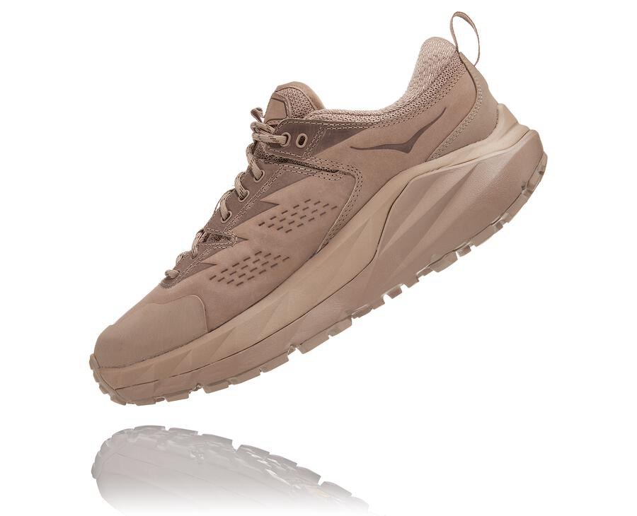 Hoka Australia One One Kaha Low GORE-TEX - Mens Trail Shoes Beige - BREOJ-3412